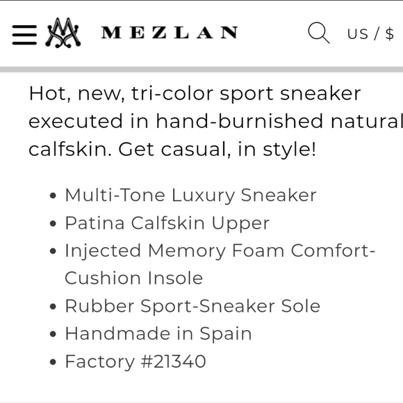 MEZLAN Italian Patina Calfskin Multitone Sneakers Men's 13 - Picture 16 of 16